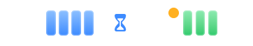 Menu bar item: Claude with four blue cells and an hourglass, OpenAI with three green cells